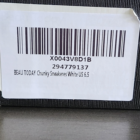 Beau Today Chunky Black Cow Suede White Leather Athletic Sneakers Wom S 6.5M NWB - Picture 7 of 8